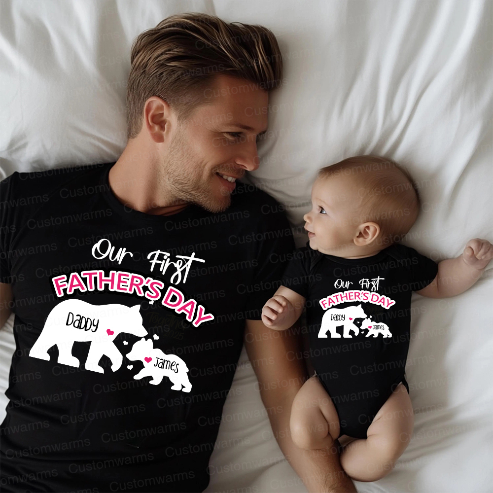 Personalized First Father's Day Daddy and Baby Outfit | CWFamily97