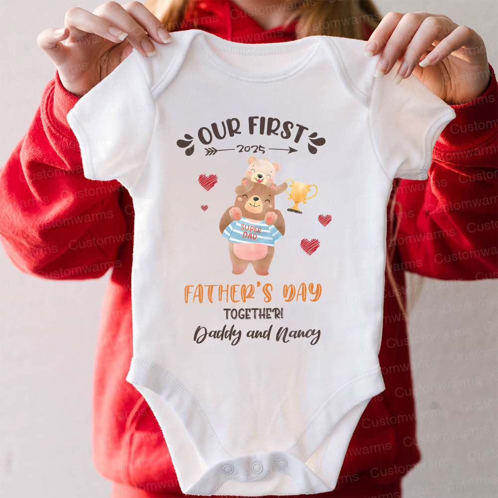 Personalized First Father's Day Daddy and Baby Outfit | CWFamily98