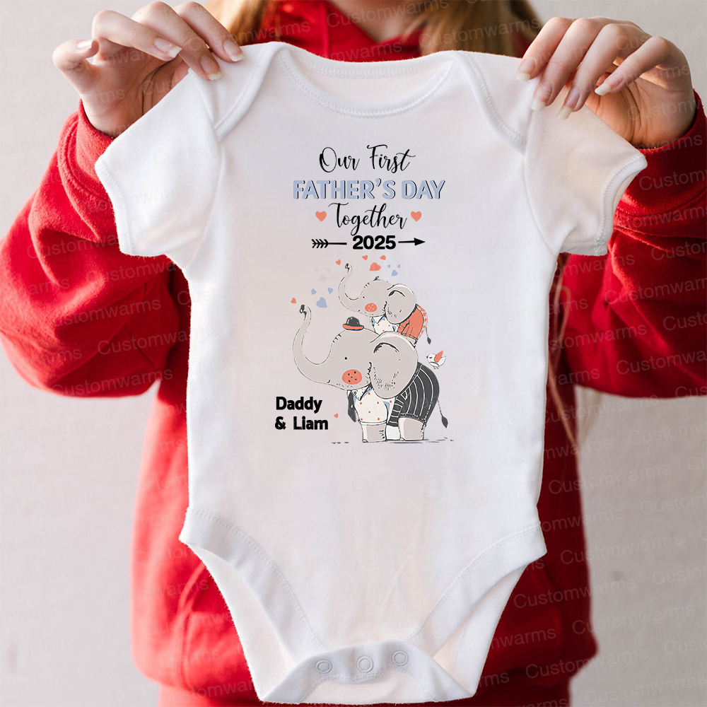 Personalized First Father's Day Daddy and Baby Outfit | CWFamily100