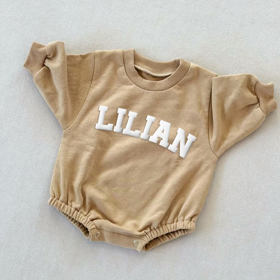 Personalized Puff Name Baby Color Sweatshirt Bodysuit | CWBaby90
