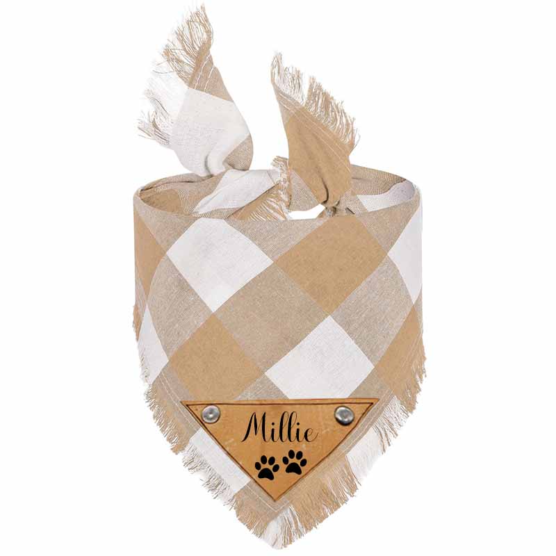 Personalized Plaid Dog Bandana for Comfort & Unique | BKPet42