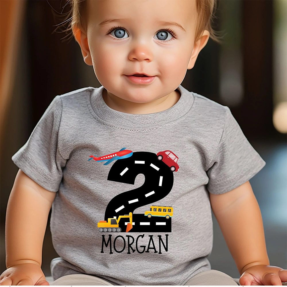 Personalized Kid Transportation Vehicle Party Birthday T-Shirt | inTee14