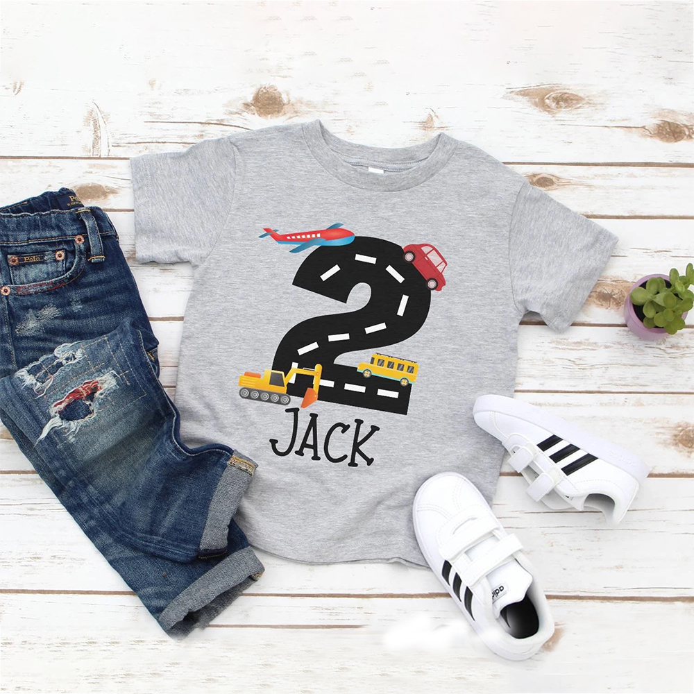 Personalized Kid Transportation Vehicle Party Birthday T-Shirt | inTee14