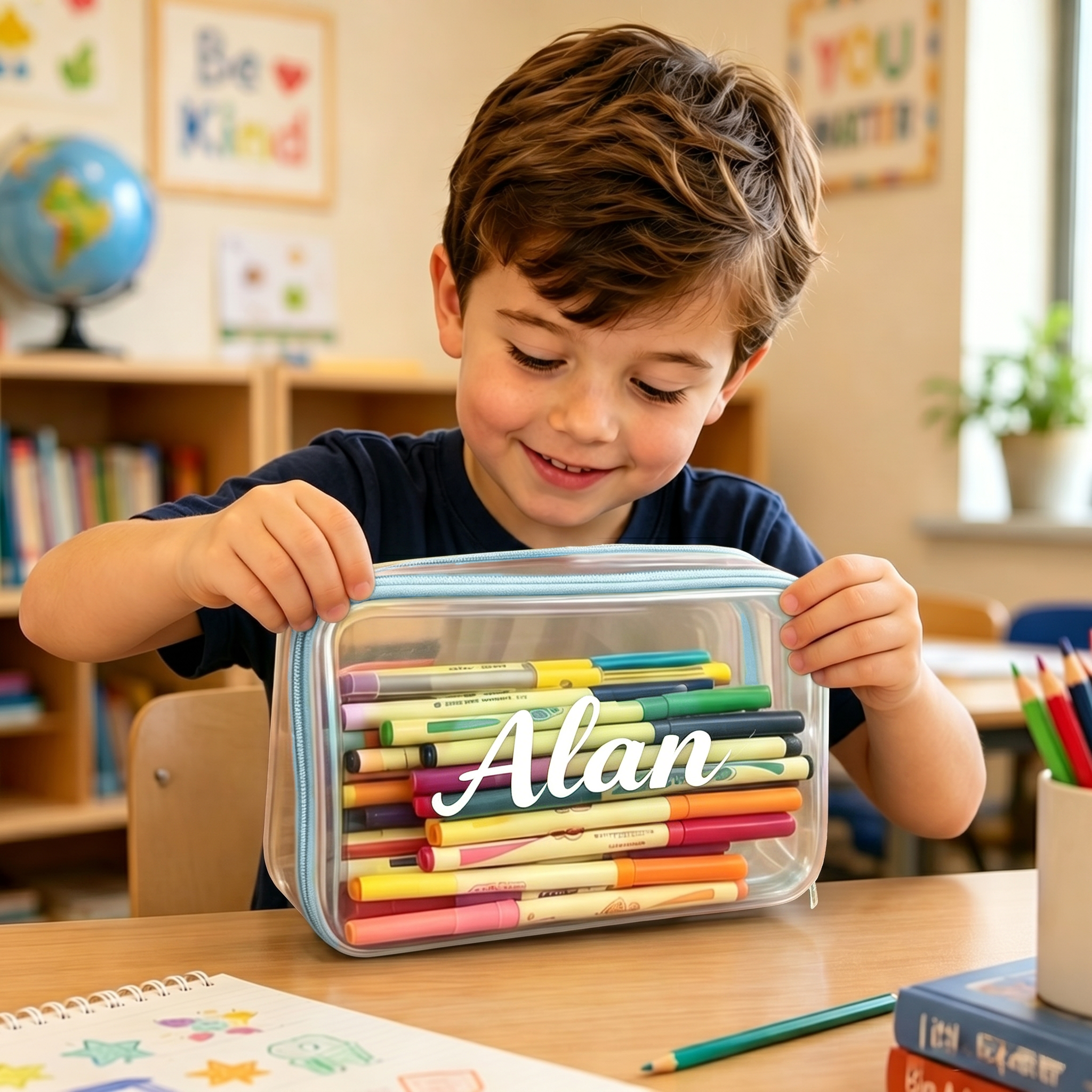 Personalized Kids Hard Shell Zipper Pencil Box | CWPack374