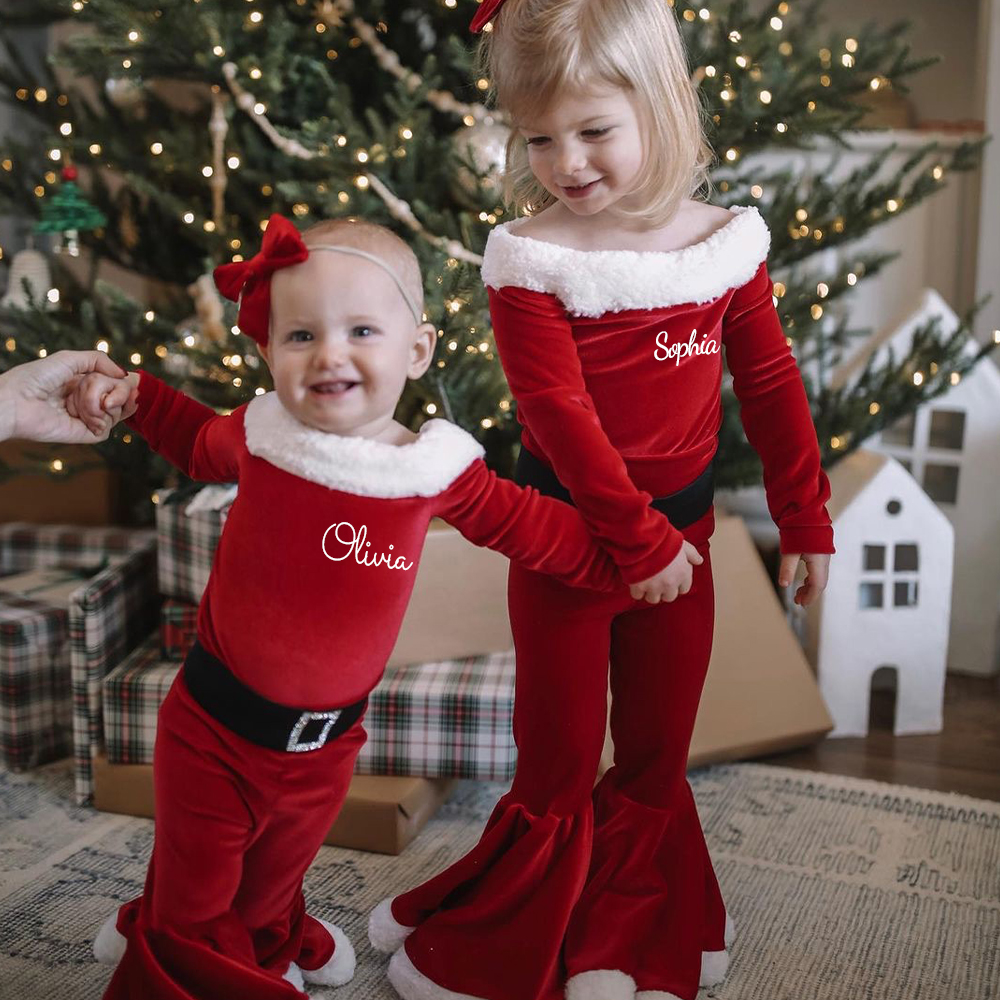 Personalized Kid Christmas Santa Claus Outfit | MCGift94