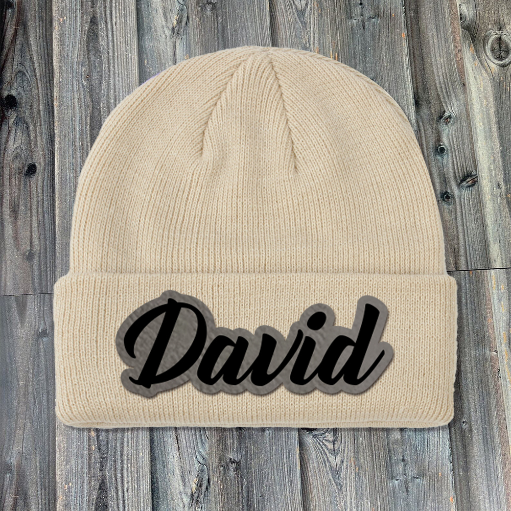 Personalized Leather Patch Beanie for Comfort & Unique | HSKid33