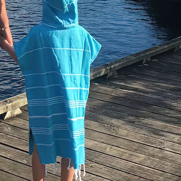 Personalized Turkish Beach Towel with Hoodie Kid & Adult | KKTowel55