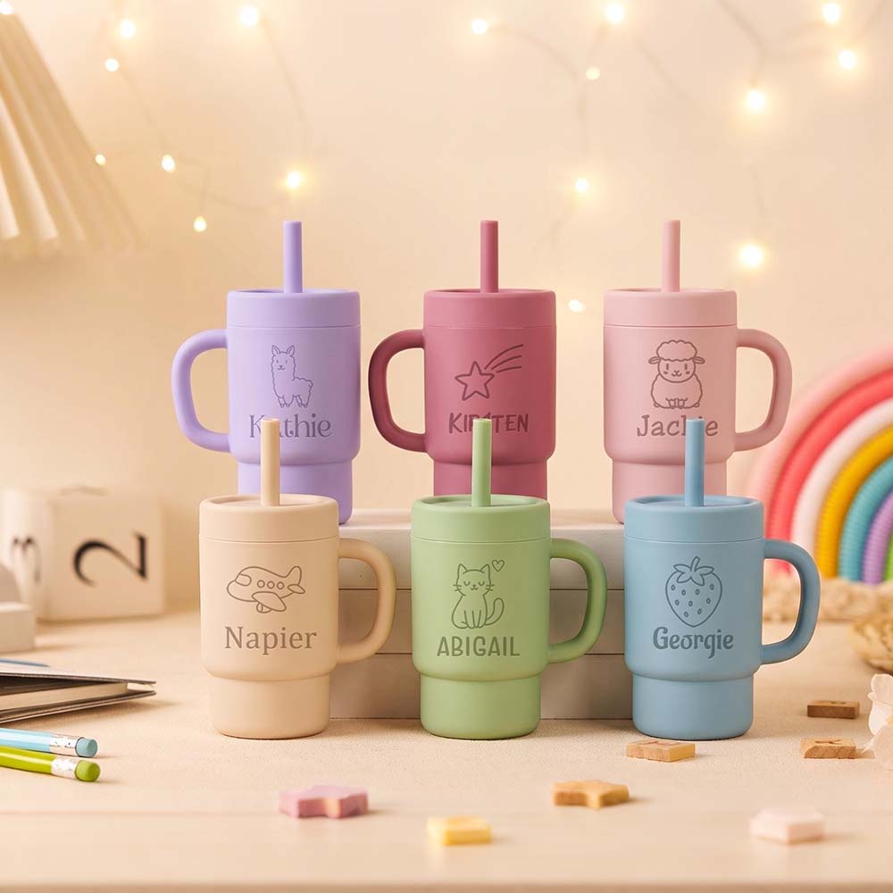 Personalised 10oz Stainless Steel Sippy Cup for Kids | KidCup10