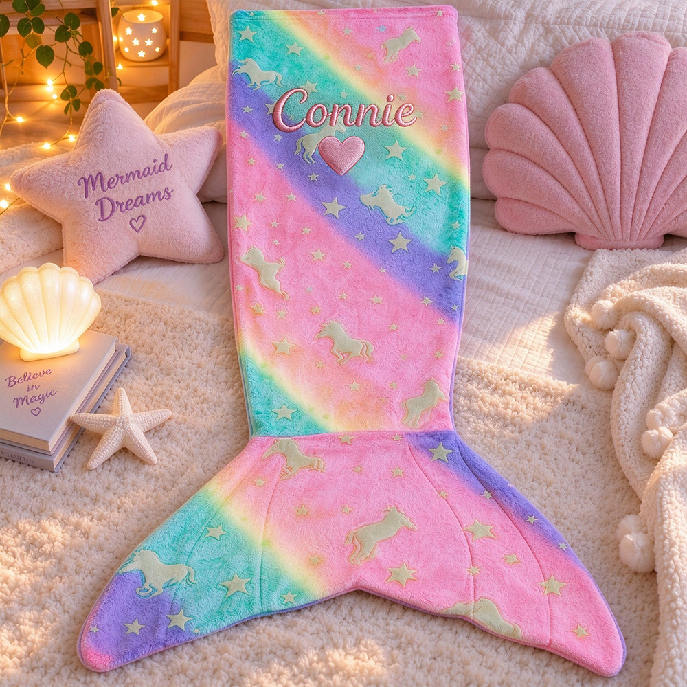 Personalized Dreamy Soft & Comfortable Mermaid Tail Blanket | CWBaby561