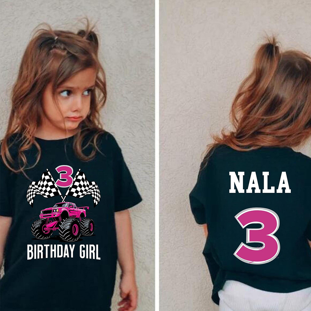 Personalized Monster Truck Name Birthday T-Shirt | inBirth27