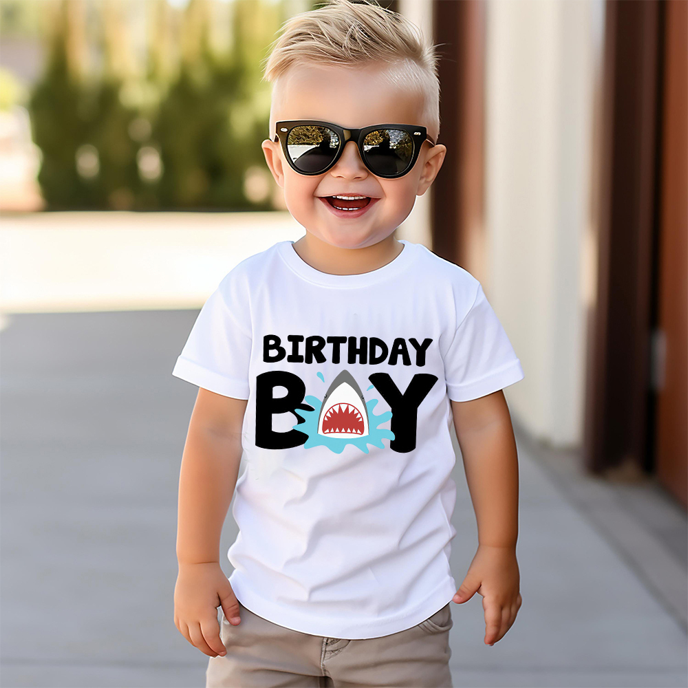 Personalized Boy Shark Birthday T-Shirt | inBirth30