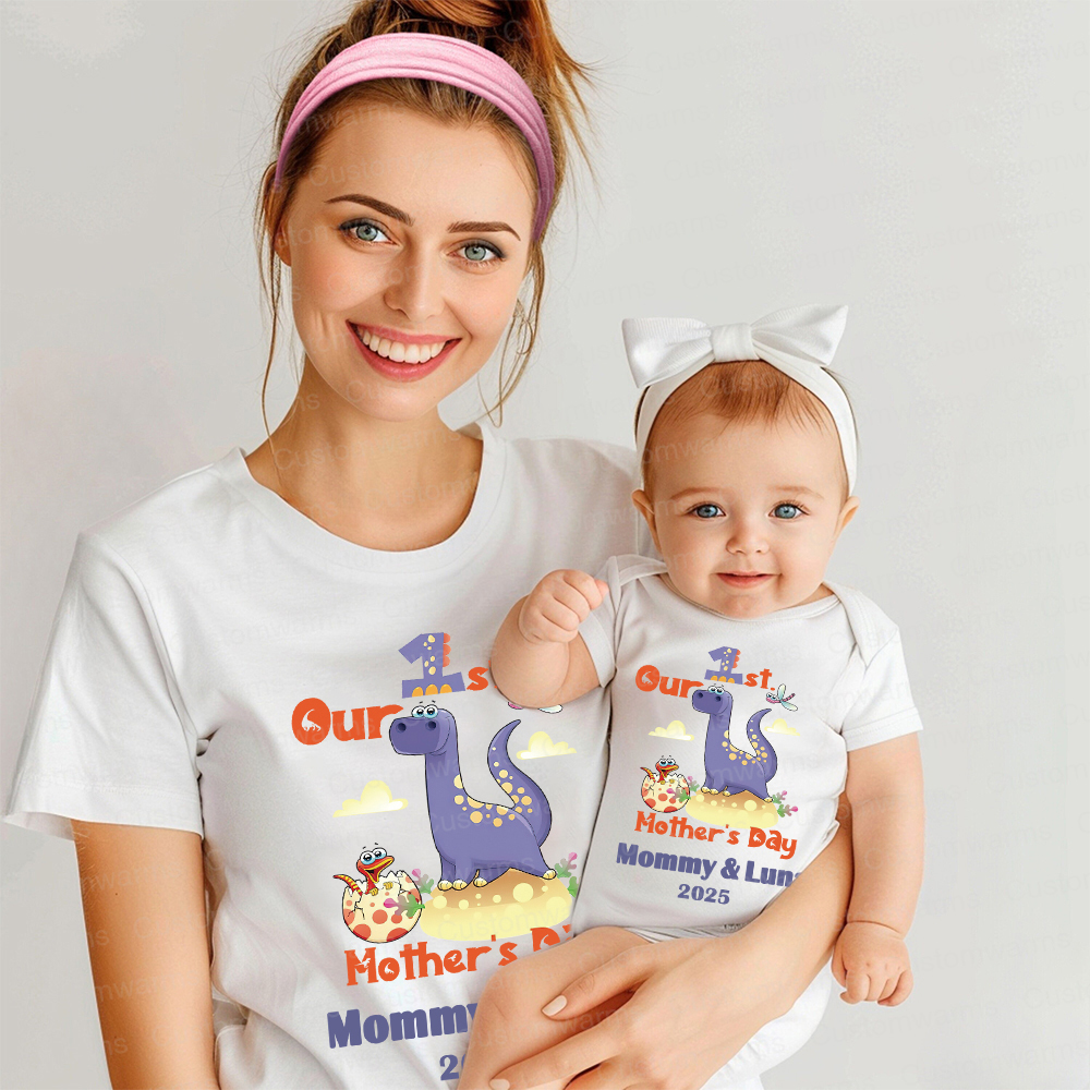 Personalized First Mother's Day Mommy and Baby Outfit | CWFamily36