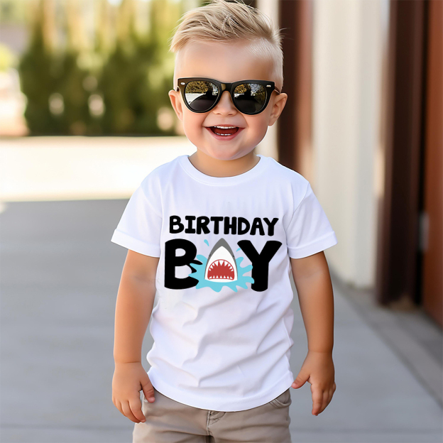 Personalized Boy Shark Birthday T-Shirt | inBirth30