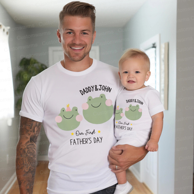 Personalized First Father's Day Daddy and Baby Outfit | CWFamily80