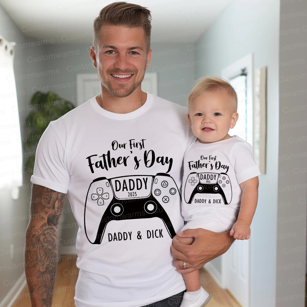 Personalized First Father's Day Daddy and Baby Outfit | CWFamily85
