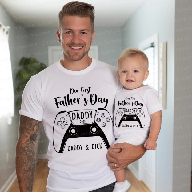 Personalized First Father's Day Daddy and Baby Outfit | CWFamily85
