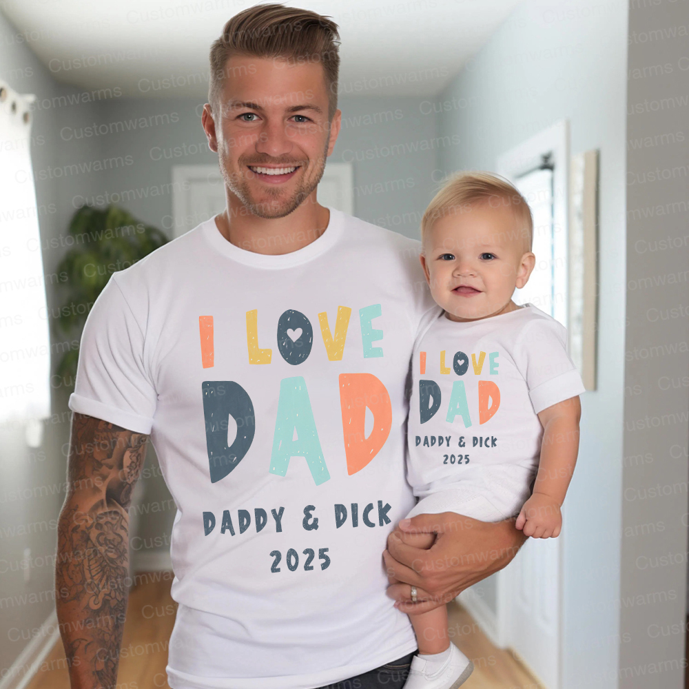 Personalized First Father's Day Daddy and Baby Outfit | CWFamily87