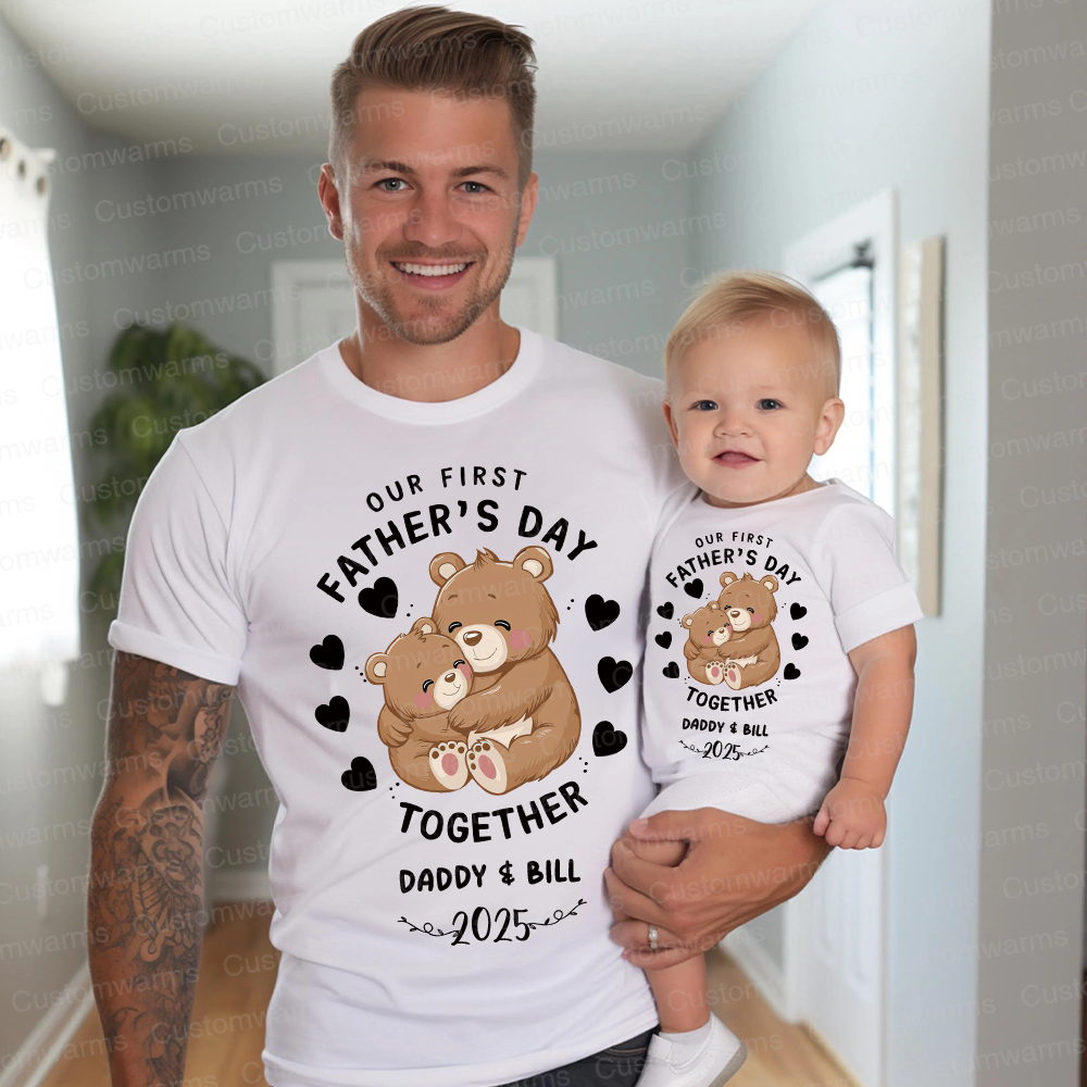Personalized First Father's Day Daddy and Baby Outfit | CWFamily92