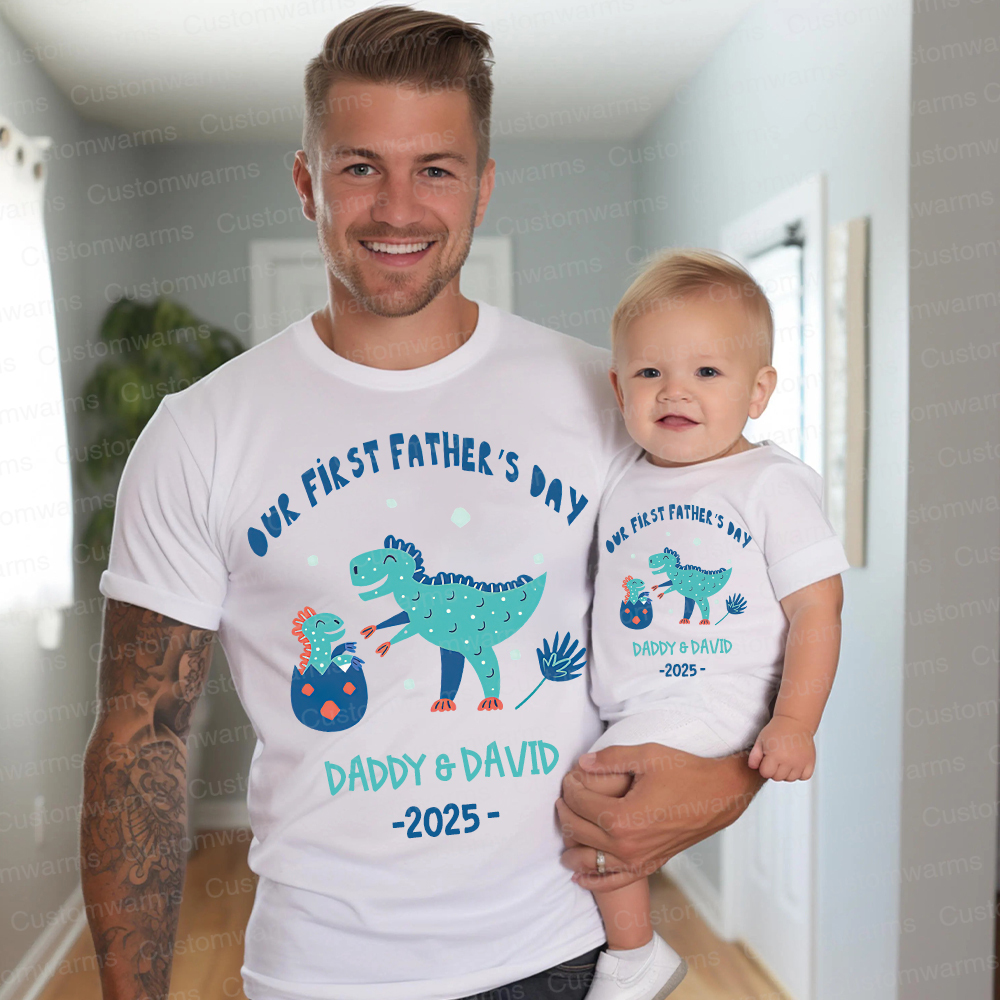 Personalized First Father's Day Daddy and Baby Outfit | CWFamily93