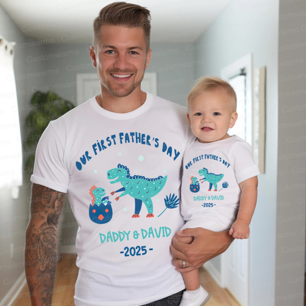 Personalized First Father's Day Daddy and Baby Outfit | CWFamily93