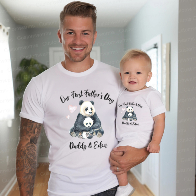 Personalized First Father's Day Daddy and Baby Outfit | CWFamily94