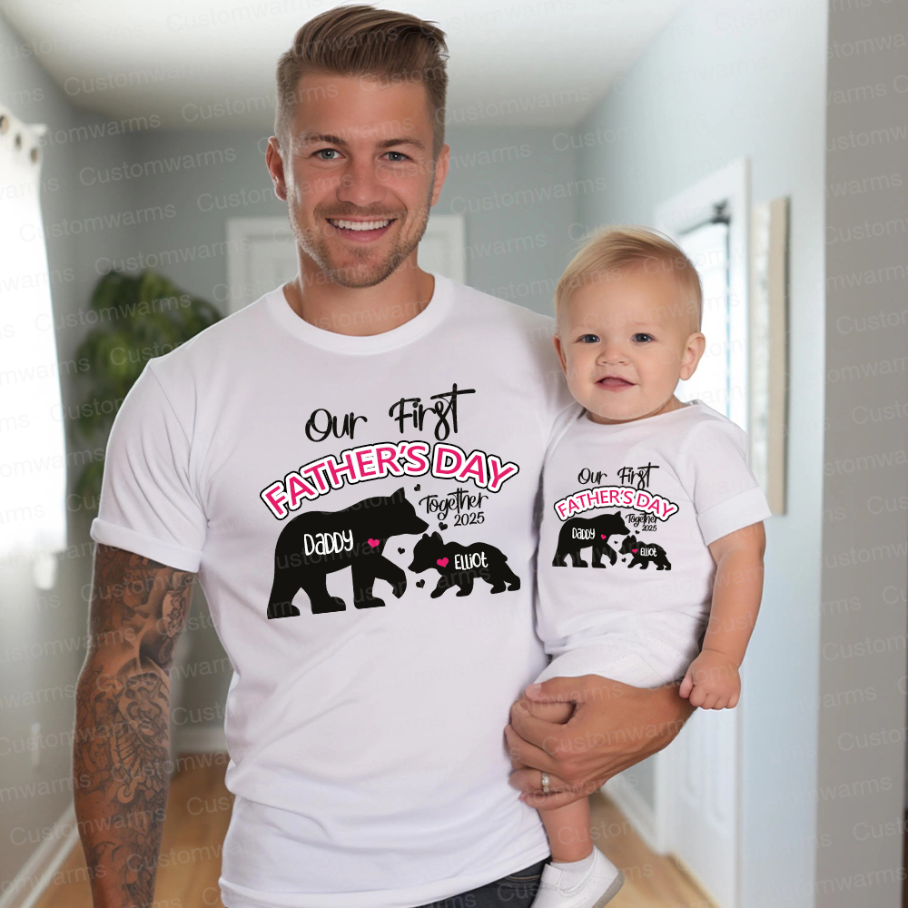 Personalized First Father's Day Daddy and Baby Outfit | CWFamily97