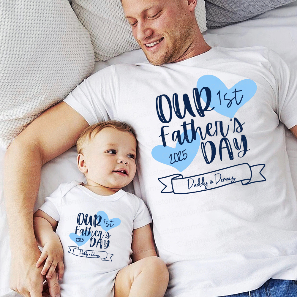 Personalized First Father's Day Daddy and Baby Outfit | CWFamily99