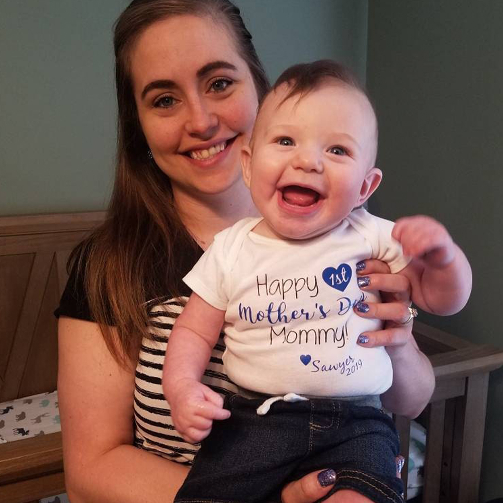 Personalized First Mother's Day Mommy and Baby Outfit | CWFamily139