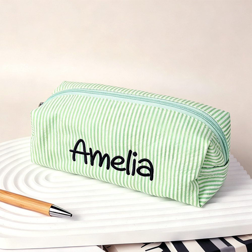 Personalized Embroidered Kids Colorful Stripe Pencil Case | CWPack371