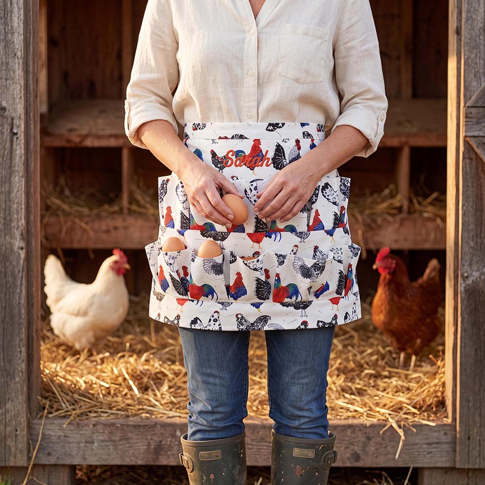 Personalised Embroidered Egg Gathering Half Apron | Apron51