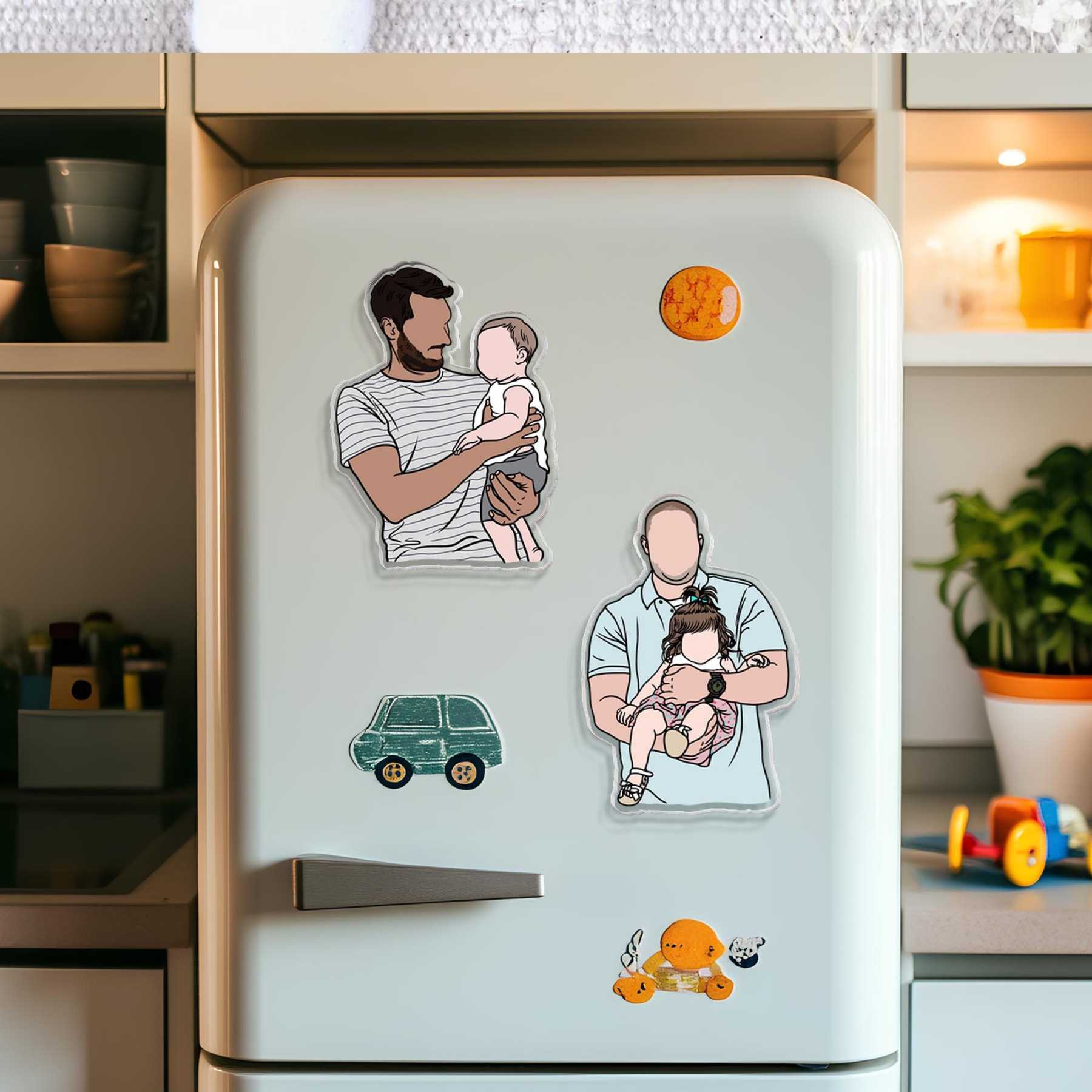 Personalized Illustrated Family Portrait Fridge Magnet | CWGift16