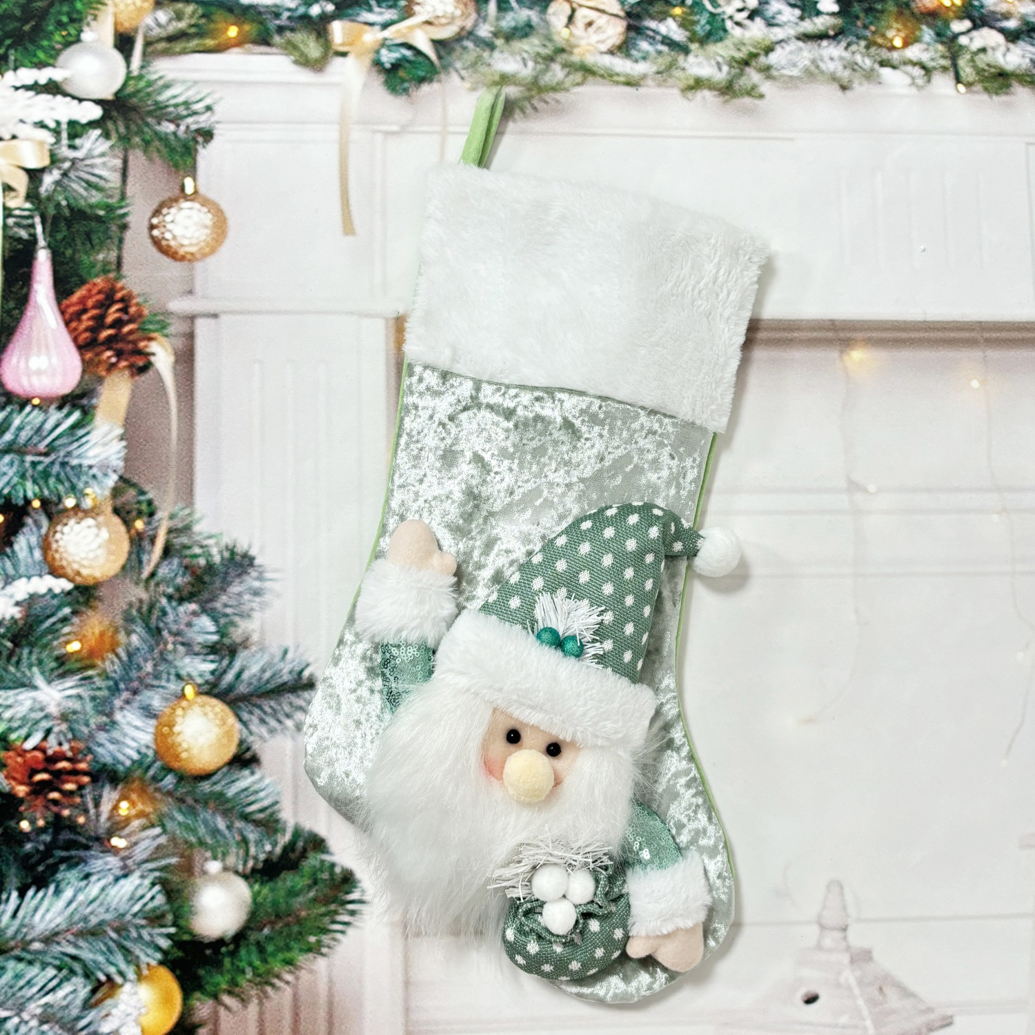 Personalized Embroidered Cute Pattern Christmas Stocking | MCGift208