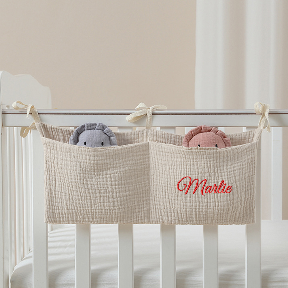 Personalised Embroidery Baby Bed Pocket Accessorise & Diapers Storage | CWBaby58