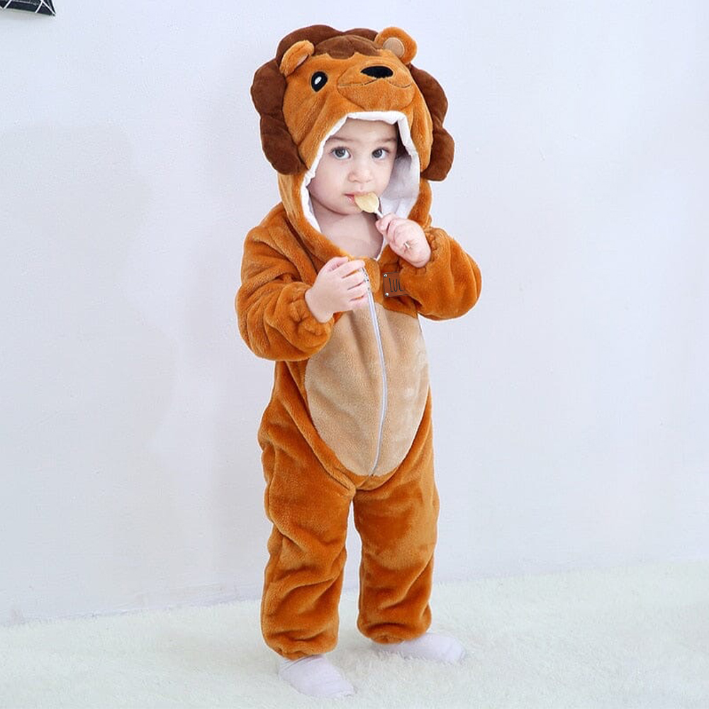 Personalized Leather Patch Baby Animal Romper  | CWBaby122