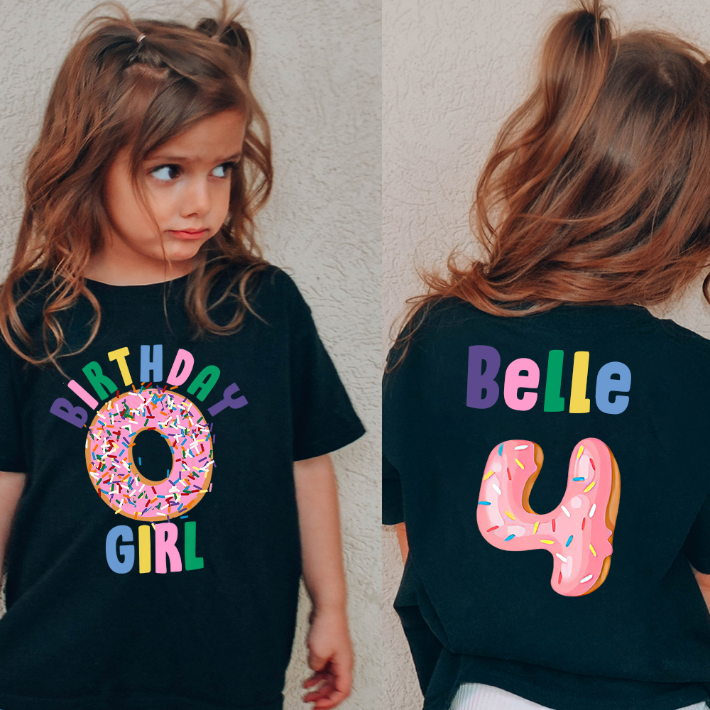 Personalized Donut Sprinkles Theme Birthday T-Shirt | inBirth29
