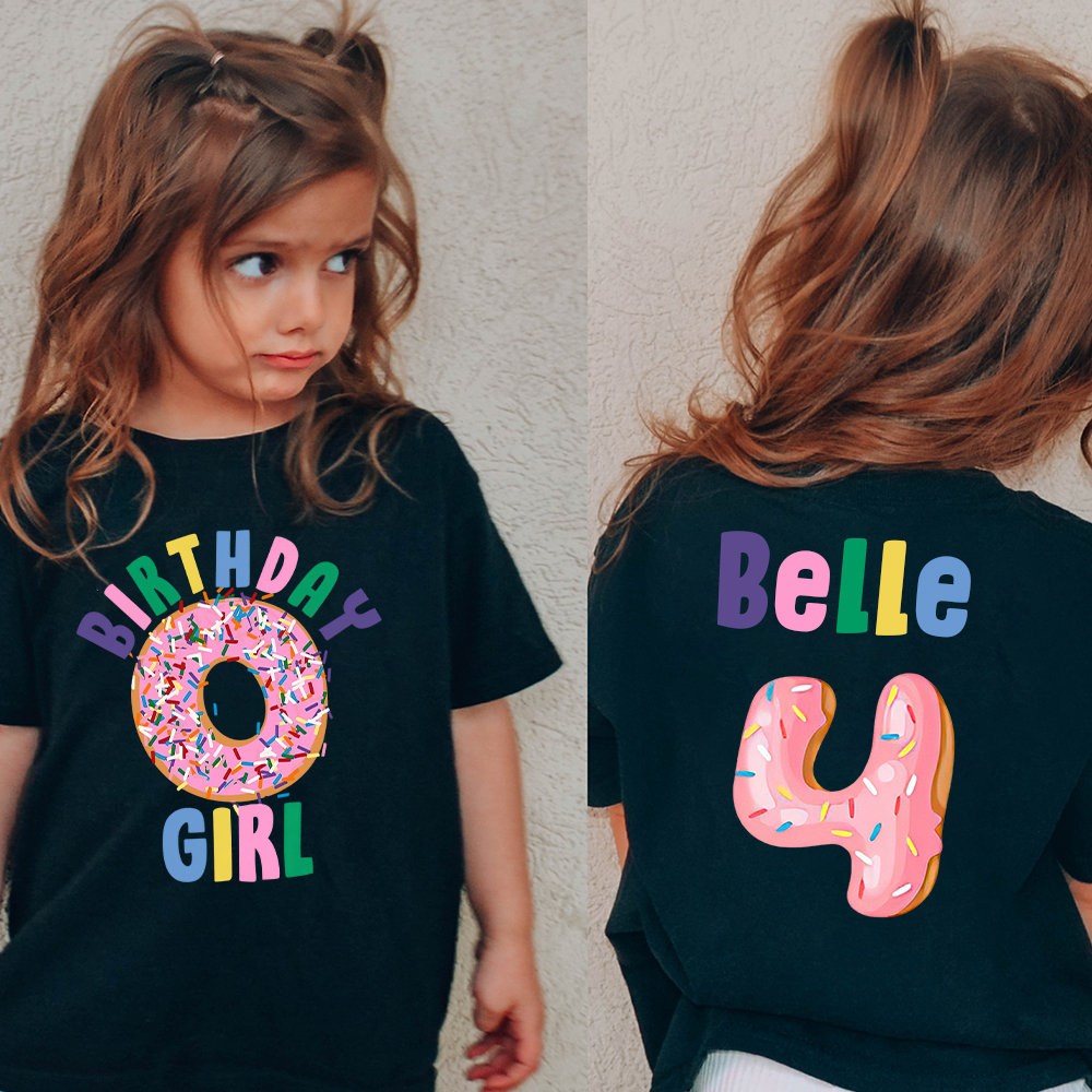 Personalized Donut Sprinkles Theme Birthday T-Shirt | inBirth29