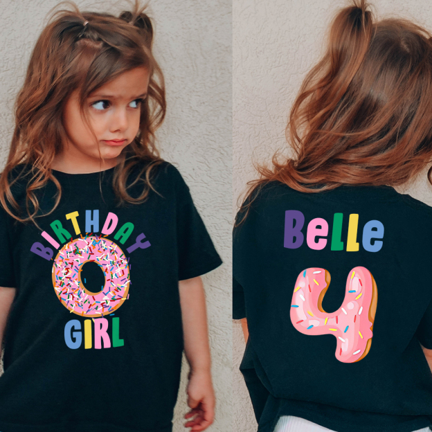 Personalized Donut Sprinkles Theme Birthday T-Shirt | inBirth29
