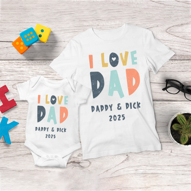 Personalized First Father's Day Daddy and Baby Outfit | CWFamily87
