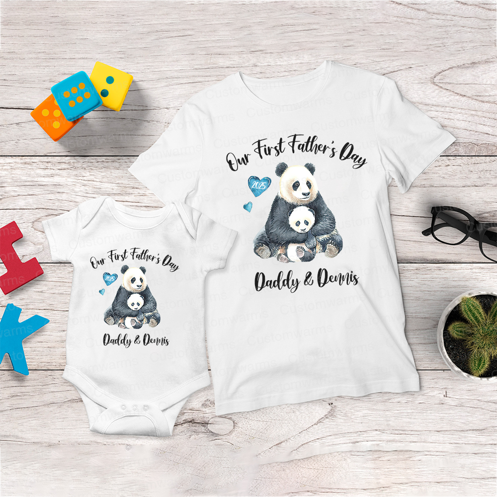 Personalized First Father's Day Daddy and Baby Outfit | CWFamily94
