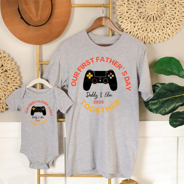 Personalized First Father's Day Daddy and Baby Outfit | CWFamily96
