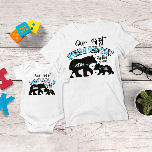 Personalized First Father's Day Daddy and Baby Outfit | CWFamily97