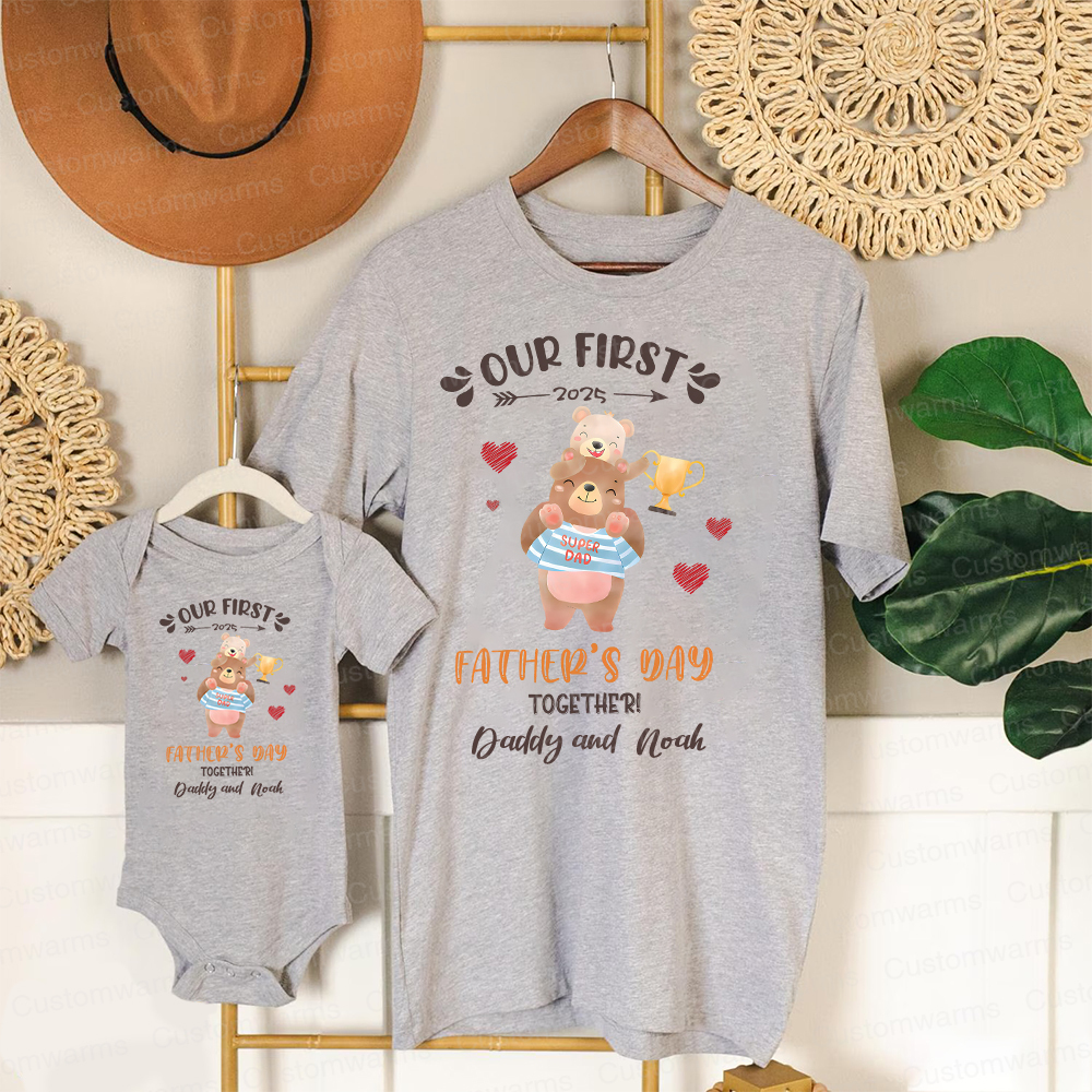 Personalized First Father's Day Daddy and Baby Outfit | CWFamily98