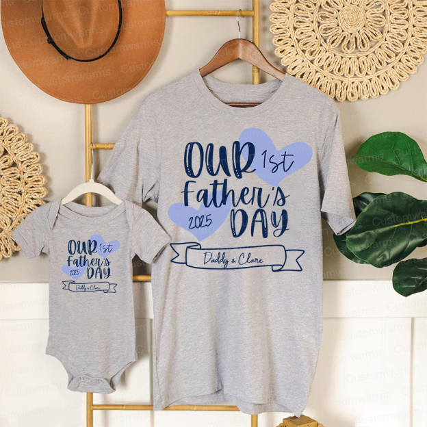 Personalized First Father's Day Daddy and Baby Outfit | CWFamily99
