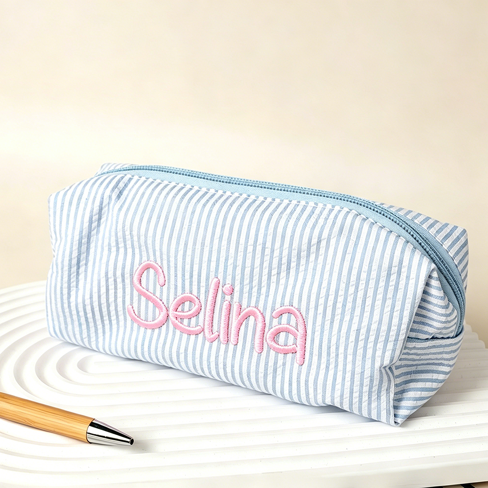 Personalized Embroidered Kids Colorful Stripe Pencil Case | CWPack371