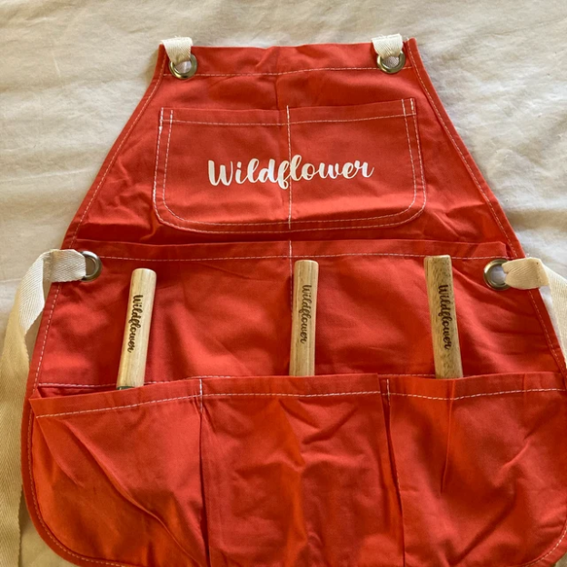 Personalized Color Cotton Apron with Garden Toy Set | Apron07