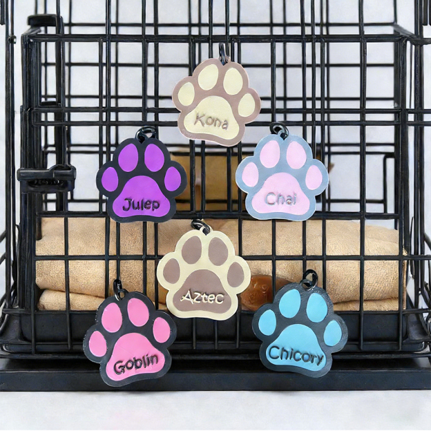 Personalized 3D Paw Print Name Crate Sign | BKPet374