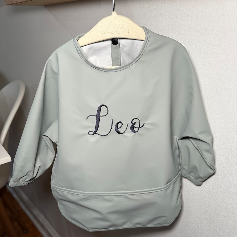 Personalised Baby Long Sleeve Waterproof Color Bib  | CWBaby61