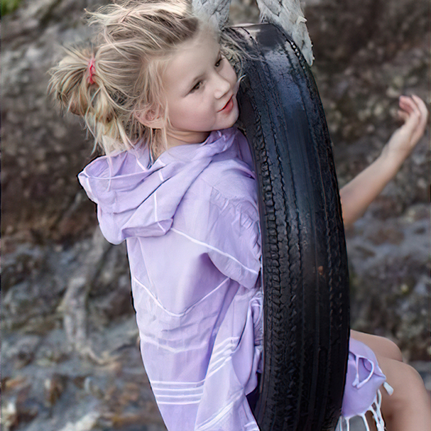 Personalized Turkish Beach Towel with Hoodie Kid & Adult | KKTowel55