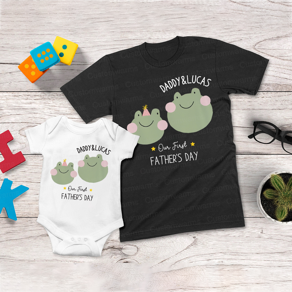 Personalized First Father's Day Daddy and Baby Outfit | CWFamily80