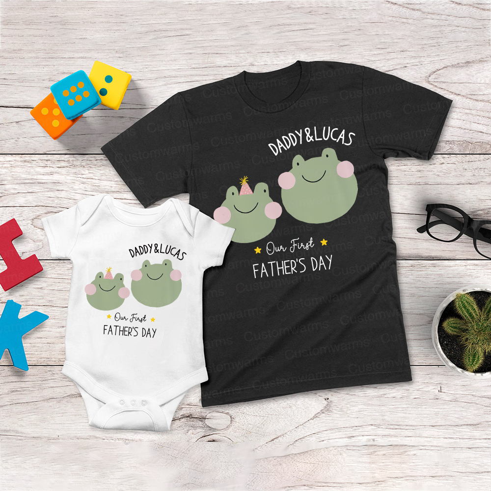 Personalized First Father's Day Daddy and Baby Outfit | CWFamily80